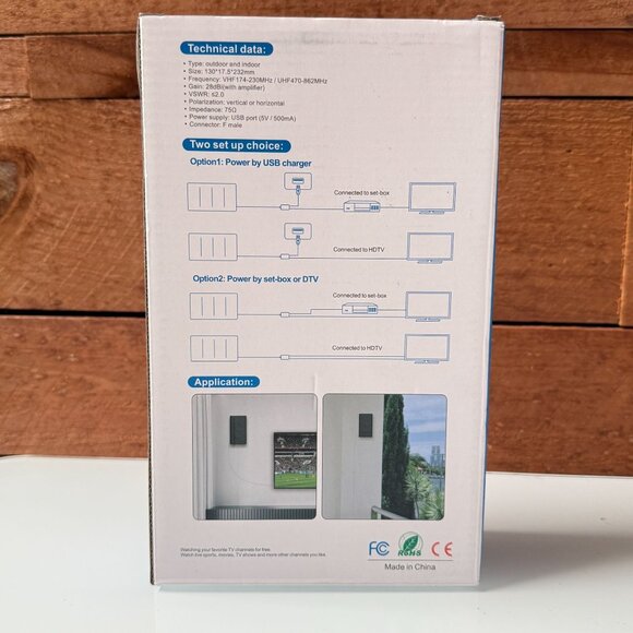 Free HDTV AN-5008 Indoor And Outdoor Strong Signal Horizontal Digital TV Antenna - Picture 5 of 6